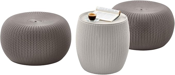 KETER Urban Knit Pouf Ottoman Set of 2 by Keter