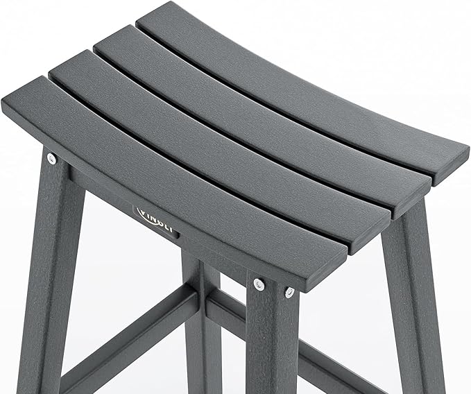VINGLI 29 Inch Outdoor Bar Stools Set of 4, HDPE Weather Resistant Barstools - Image 6
