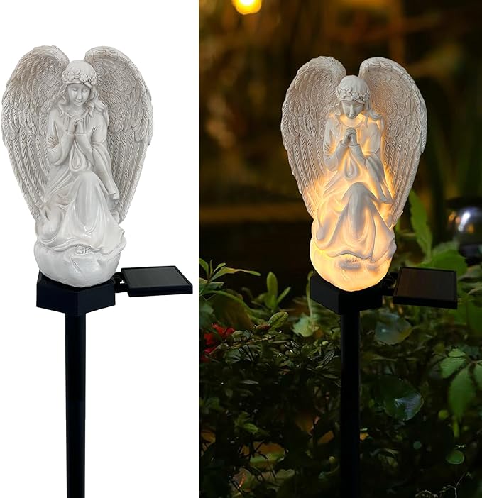 Solar Garden Angel Lights, Waterproof Outdoor Garden Angels Statue Decorations by LAIAMER