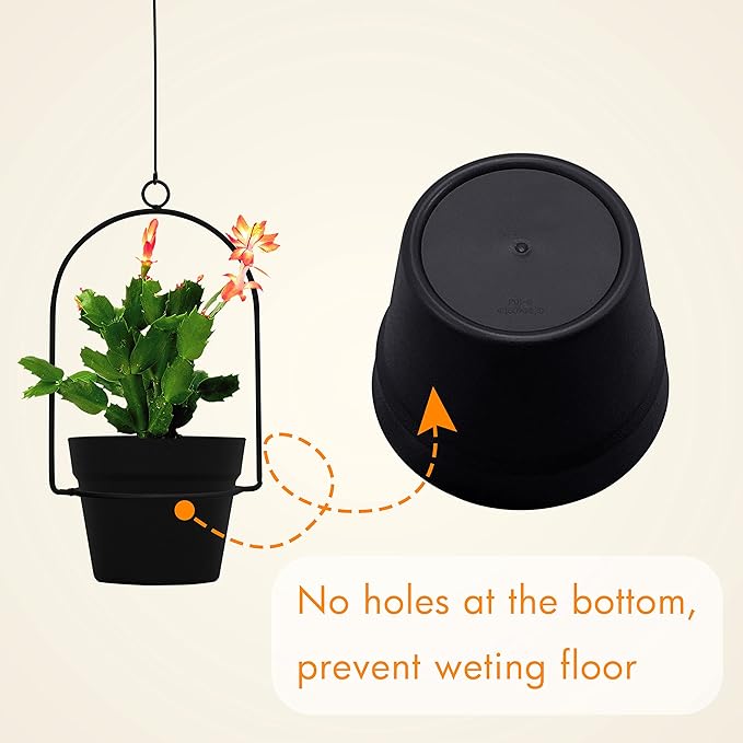Gardzen 3 Packs Hanging Pots for Plants Outdoor & Indoor, Pot Hangers for Plant - Image 5