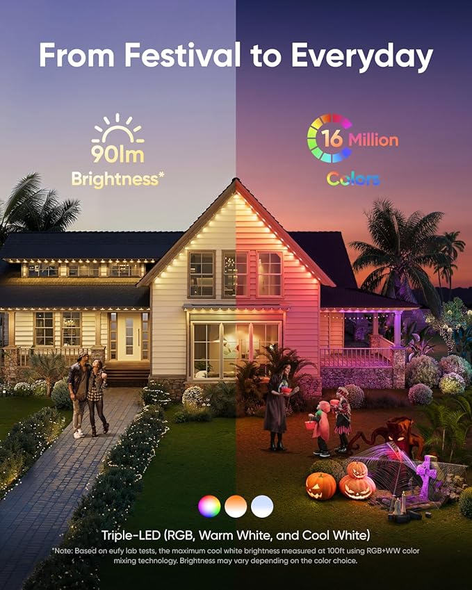 eufy Permanent Outdoor Lights E22, 100ft - Image 2