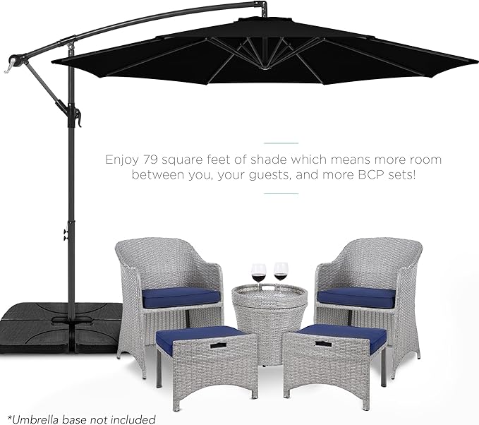 Best Choice Products 10ft Offset Hanging Market Patio Umbrella w/Easy Tilt - Image 2