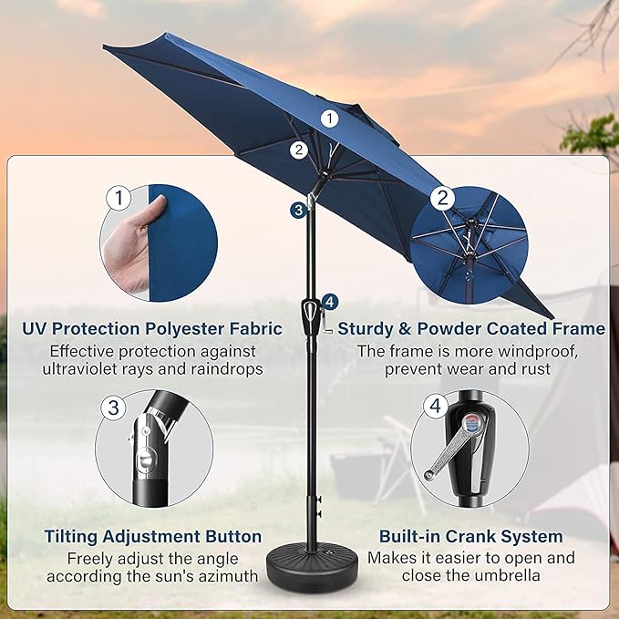 Simple Deluxe 9' Patio Umbrella Outdoor Table Market Yard Umbrella - Image 2