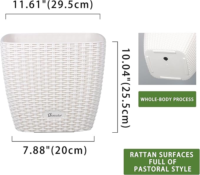 Dexceder 11x10 Self Watering Planter Indoor Outdoor, Inner Mat Design, - Image 3