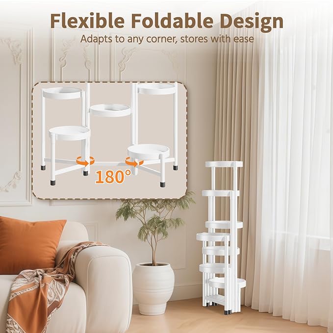 LASZOLA 7 Tiered Folding Tall Plant Stand Indoor - Image 2