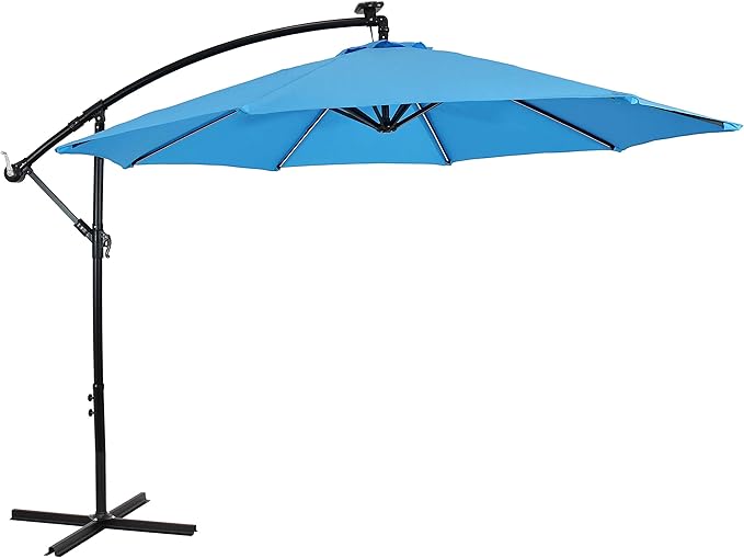 Sunnydaze 10' Solar Offset Patio Umbrella by SunnydazeDecor