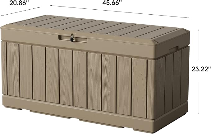 Greesum 82 Gallon Resin Deck Box All Weather Large Outdoor Storage - Image 6