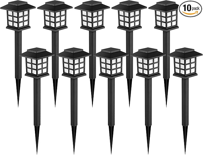 GIGALUMI Solar Outdoor Lights，10 Pack LED Solar Lights Outdoor Waterproof by GIGALUMI