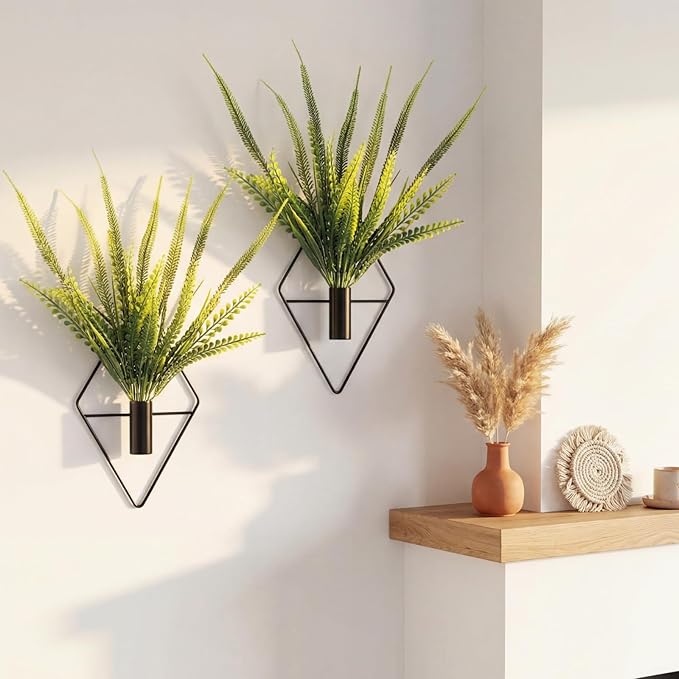2 Pieces Black Wall Decor Hanging Planters by Canlierr