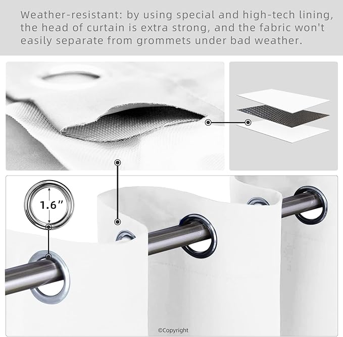 Waterproof Outdoor Curtain W105 x L84 - Image 3