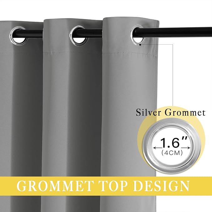 NICETOWN Extra Wide Sliding Door Curtains, Thermal Insulated Blackout Patio - Image 4