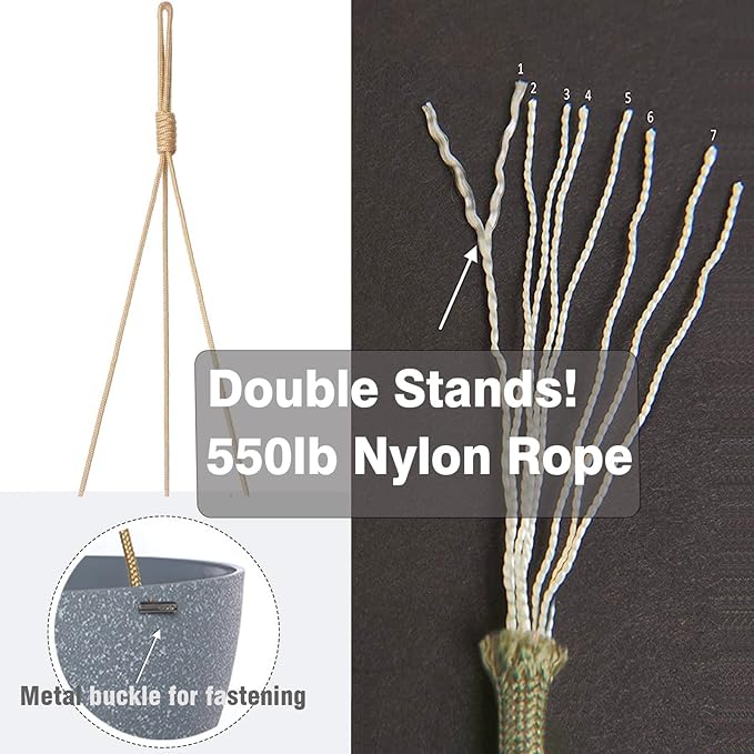 13 Inch 2 Pack Large Hanging Planters - Image 5