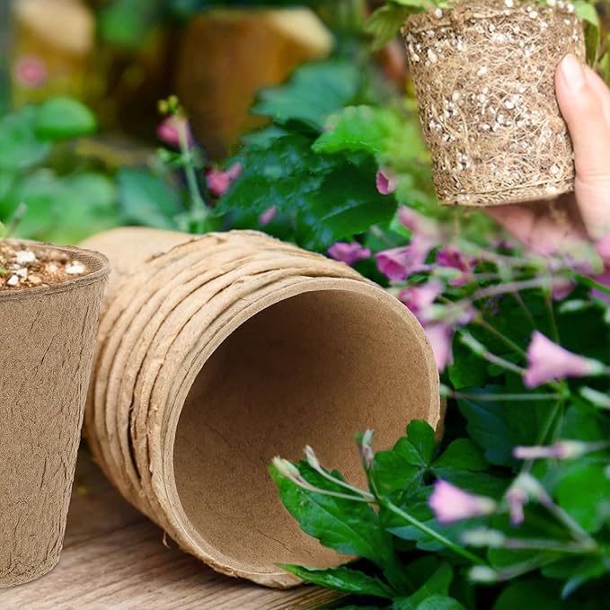 50 Pack 4 Inch Peat Pots, Biodegradable Seed Starter Pots - Image 6