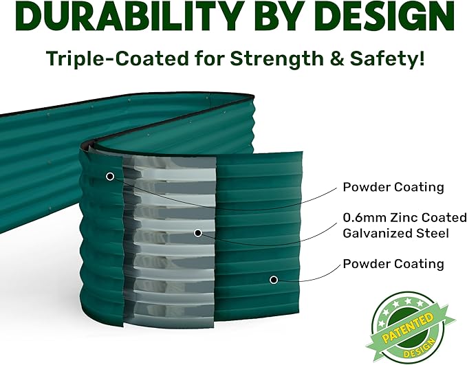 9-in-1 Galvanized Steel Raised Garden Bed // 8×2×1.5 ft Modular Planter - Image 5
