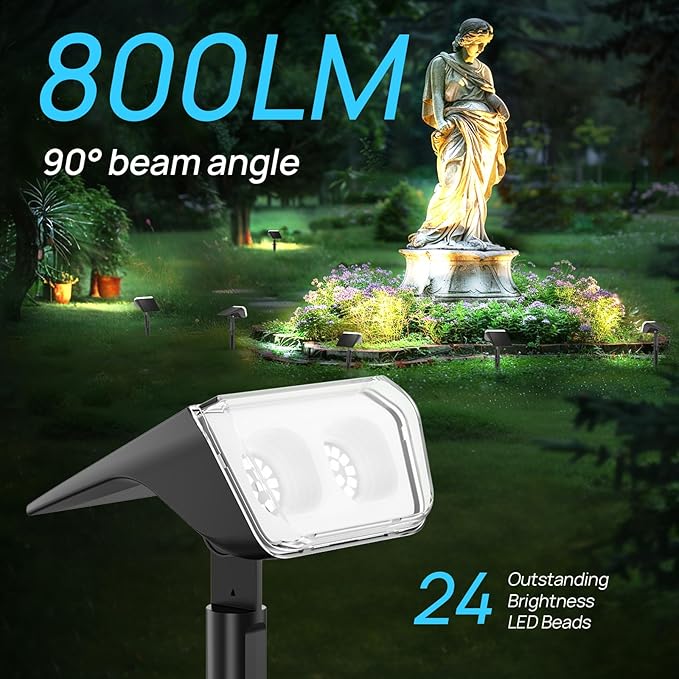 Consciot Solar Spot Lights Outdoor Waterproof, 24 LED Dusk-to-Dawn Solar - Image 4