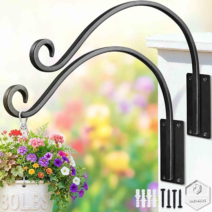 Qiang Ni Heavy-Duty Plant Hanger Outdoor: 16-Inch 80 lbs Hanging Plant Hooks by QiangNi