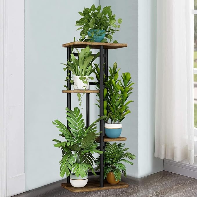 LINZINAR Plant Stand Indoor 4 Tier 5 Potted Multiple Plant Shelf Stands - Image 3