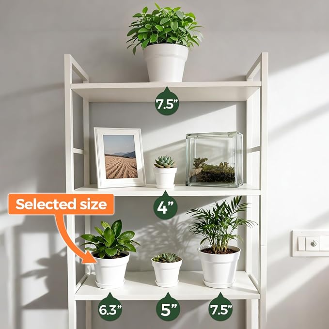 T4U 6 Inch Plant Pot 8-Pack, Plastic Planter - Image 5