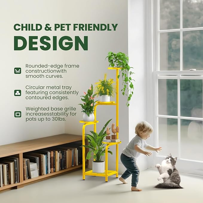 TOSKING 5 Tier Tall Plant Stand Indoor Outdoor, Heavy Duty Corner Shelf - Image 6