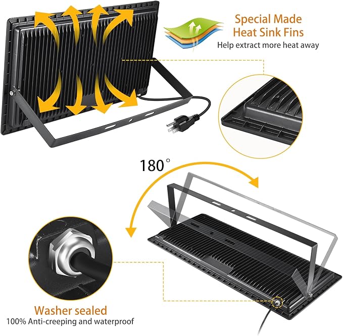 500W LED Flood Light Outdoor, 2750W Equivalent Super Bright FloodLight - Image 5