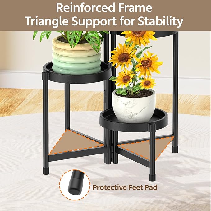 LASZOLA 4 Tiered Folding Plant Stand Indoor - Image 5