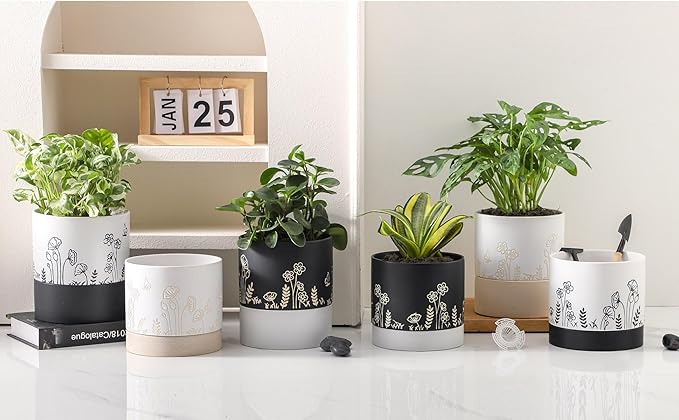 Nihow Ceramic Plant Pot: 6 Inch Planter - Image 6