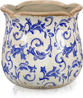 6 Inch Ceramic Plants Pots Vintage Ceramic Flower Planters Crackle Glaze Finish by Newtay