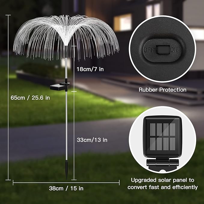 Vosaro Solar Flower Lights Outdoor Garden Decorations Waterproof, Solar Yard - Image 7