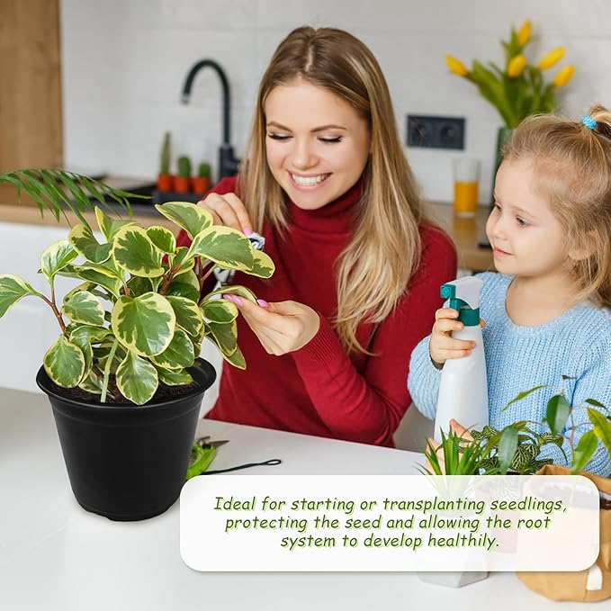 Anyumocz 120Pcs 0.5 Gallon Plant Nursery Pots, Plastic Pots - Image 4