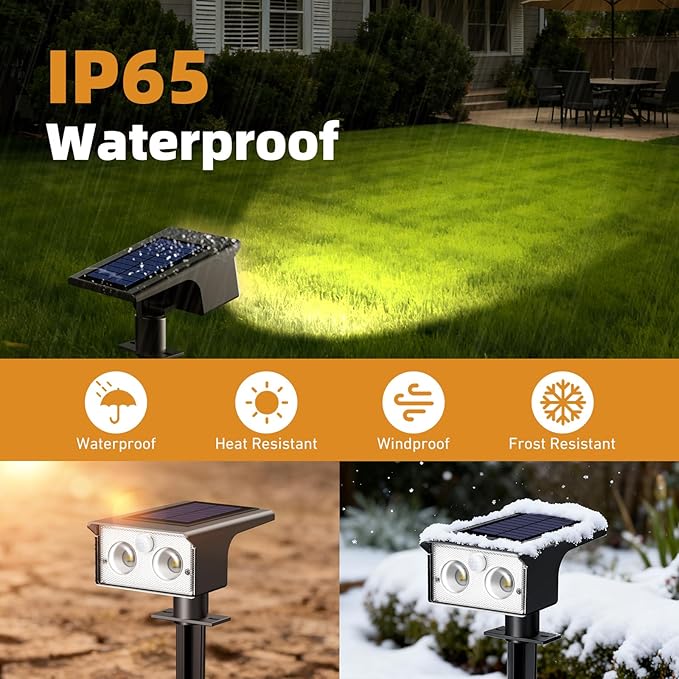 btfarm Solar Spot Lights Outdoor Waterproof, 4 Pack/3 Modes Motion Sensor Lights - Image 4