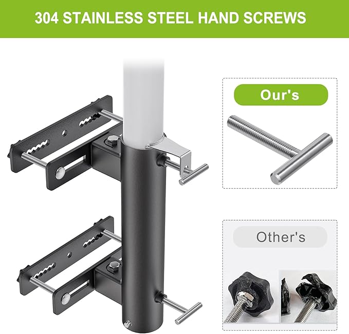 Heavy Duty Deck Railing Umbrella Holder, Adjustable Patio Umbrella Stand - Image 6
