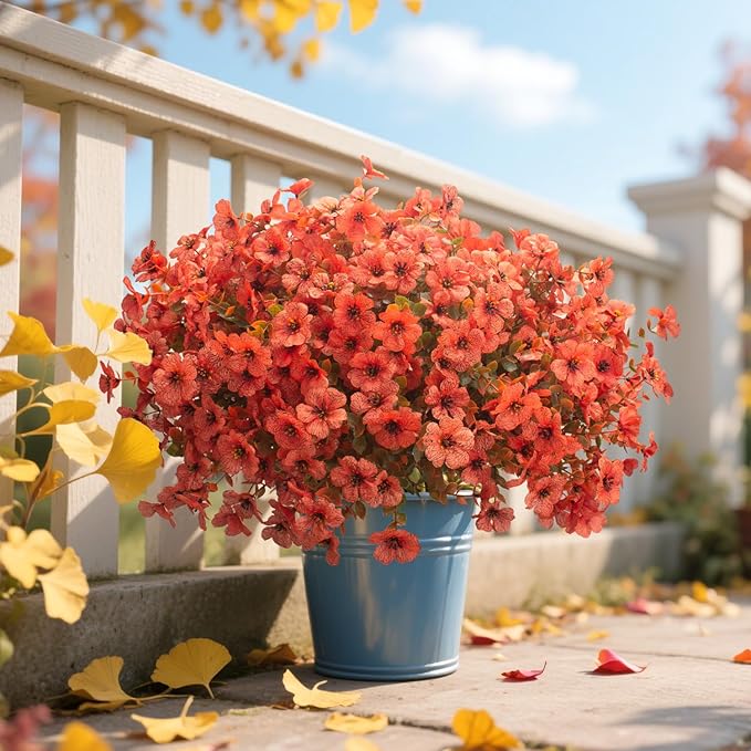 Fall Outdoor Artificial Flowers 16 Bundles - Image 5