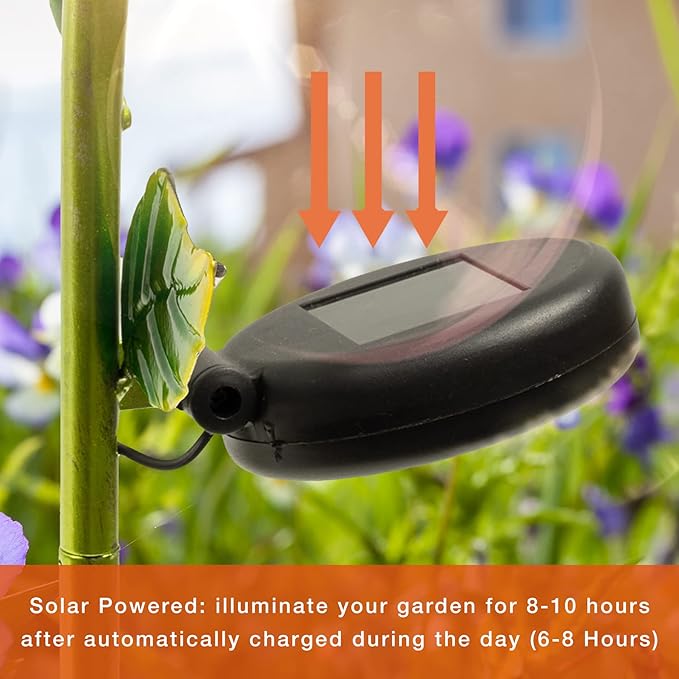 Crosslight Glass Flower Solar LED Waterproof Outdoor Garden Stake - Image 4
