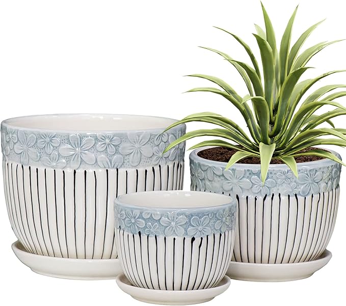 Ton Sin Grey Flower Pots, Texture Planter by TonSin