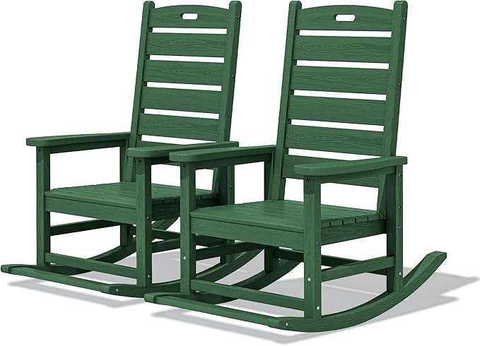 SERWALL Outdoor Rocking Chair Set of 2, Oversized Rocking Chair by SERWALL
