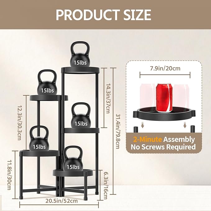 LASZOLA 5 Tiered Folding Plant Stand Indoor - Image 3