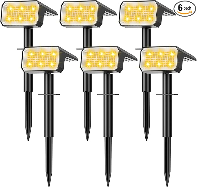 Solar Spot Lights Outdoor, 4 Modes Auto On/Off Solar Landscape Spotlights by Flaow