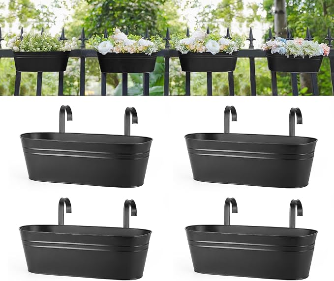 Dahey 4 Pcs Metal Hanging Flower Pots by Dahey