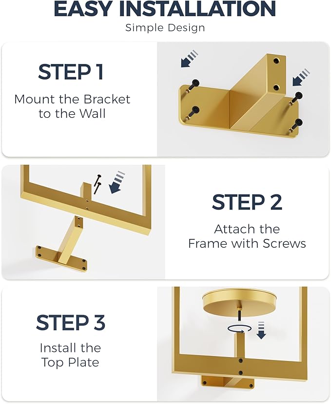 Bamworld Gold Plant Stand Indoor, Plant Hanger Wall Planters - Image 6