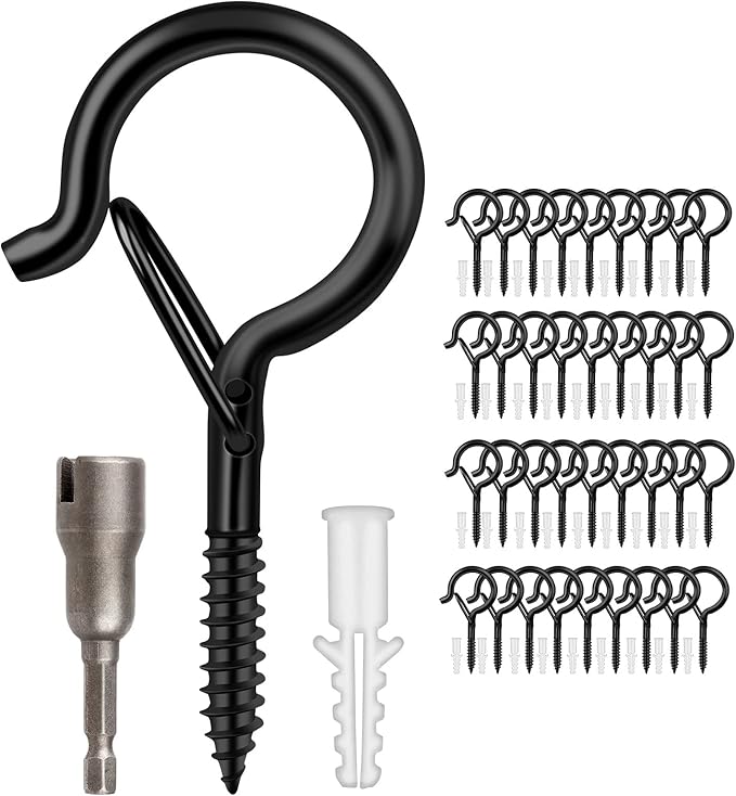 36 PCS Q-Hanger Hooks with Safety Buckle, Windproof Screw Hooks - Image 9