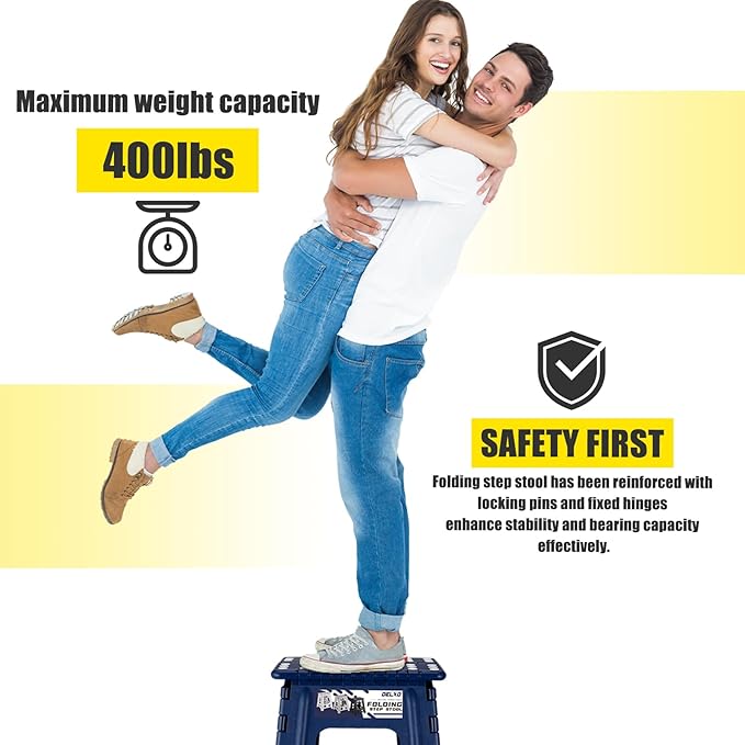 Delxo Folding Step Stool 17.5 Inch, Heavy Duty Step Stools - Image 2