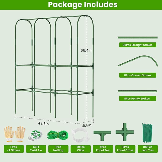 2 Pack 65in Tall Cucumber Trellis - Image 6
