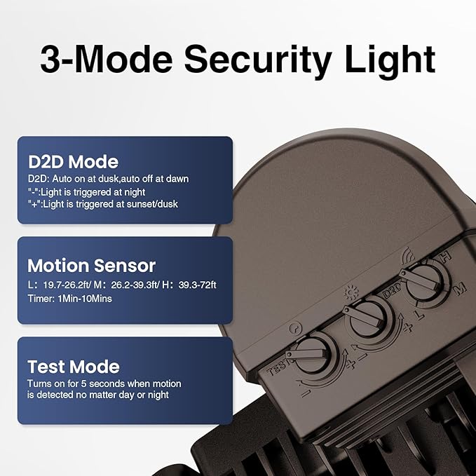 Onforu 75W LED Flood Light Motion Sensor Outdoor, 7000lm Dusk to Dawn Flood - Image 6