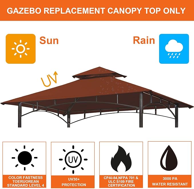 Eurmax USA High Performance Grill Gazebo Canopy Replacement Cover 5x8 BBQ - Image 4