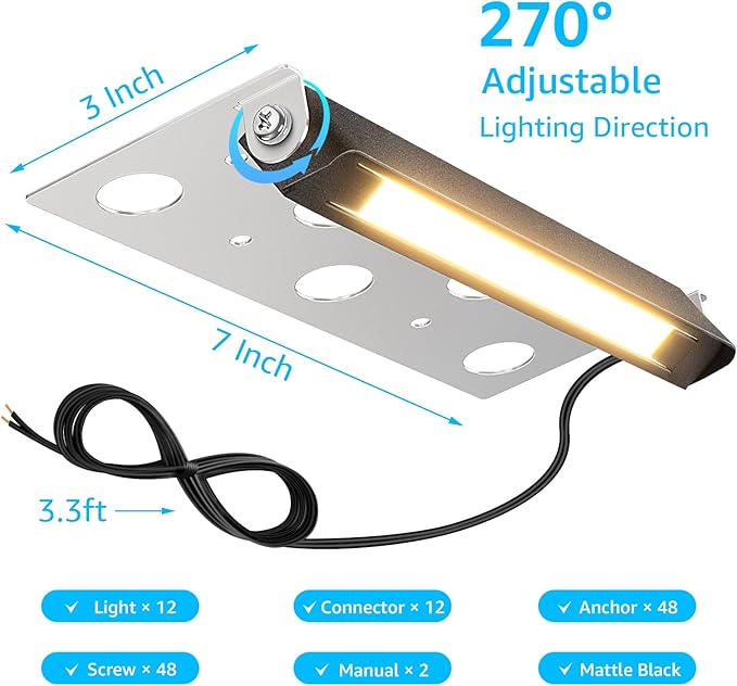 SUNVIE 7 Inch Retaining Wall Lights 5W LED Hardscape Lighting 12V-24V Low - Image 6