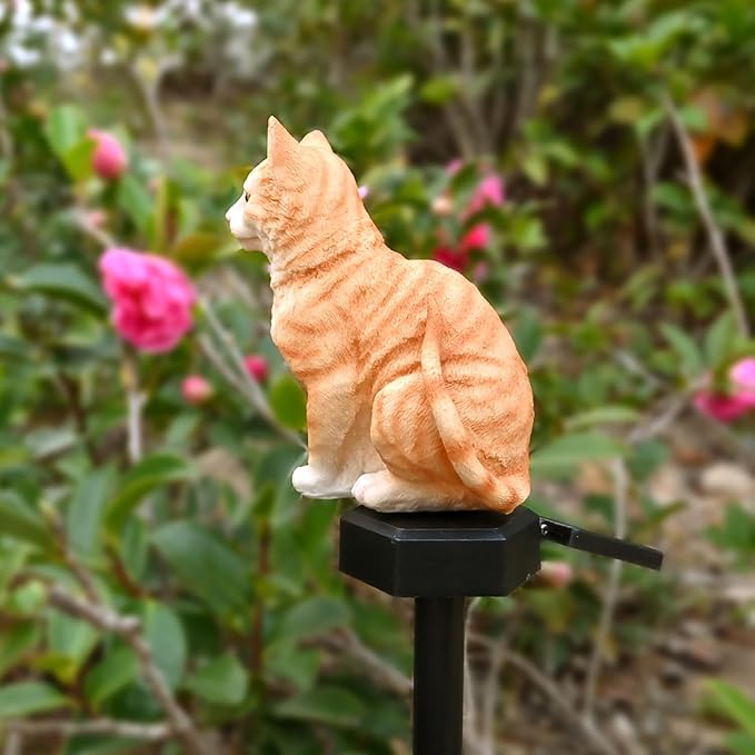 Cat Solar Light Ornaments Garden Decor Outdoor Lawn Decorations Cute Animal - Image 5