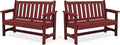 SERWALL Outdoor Bench, HDPE Outdoor Benches Weatherproof, 2-Person Garden Bench by SERWALL