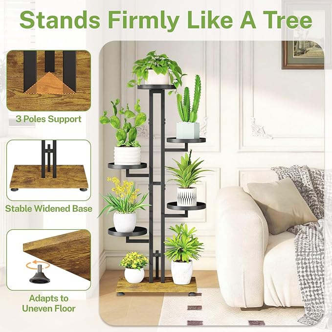 iDavosic.ly 5 Tier Plant Stand Indoor Outdoor, Tiered Corner Multiple Flower - Image 3