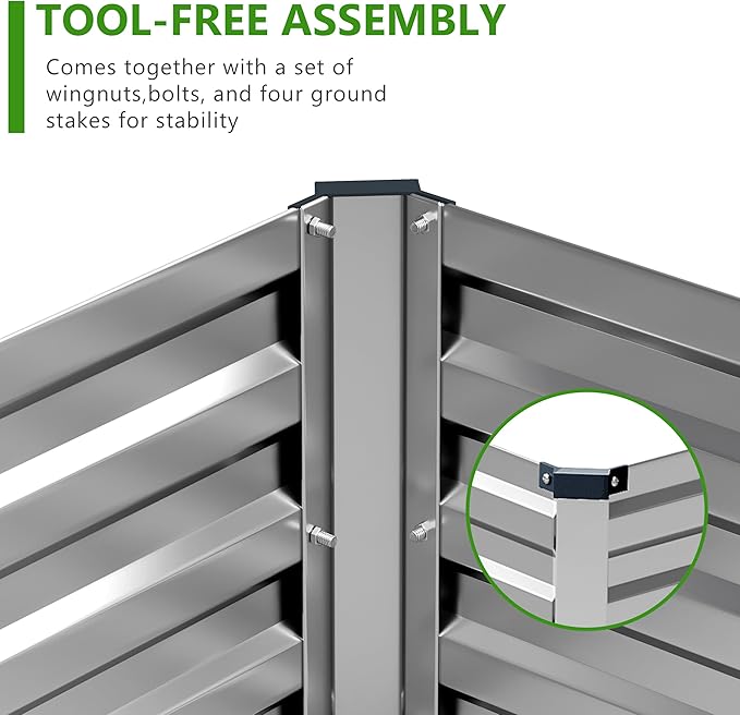 2PCS 10x3x1ft Galvanized Raised Garden Bed Kit, Galvanized Planter Raised - Image 4