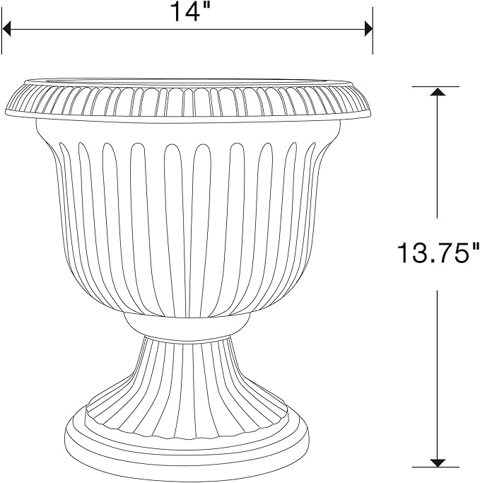Southern Patio 2 Pack Utopian Urn Planter, Large 14 Inch Outdoor Pot, - Image 9